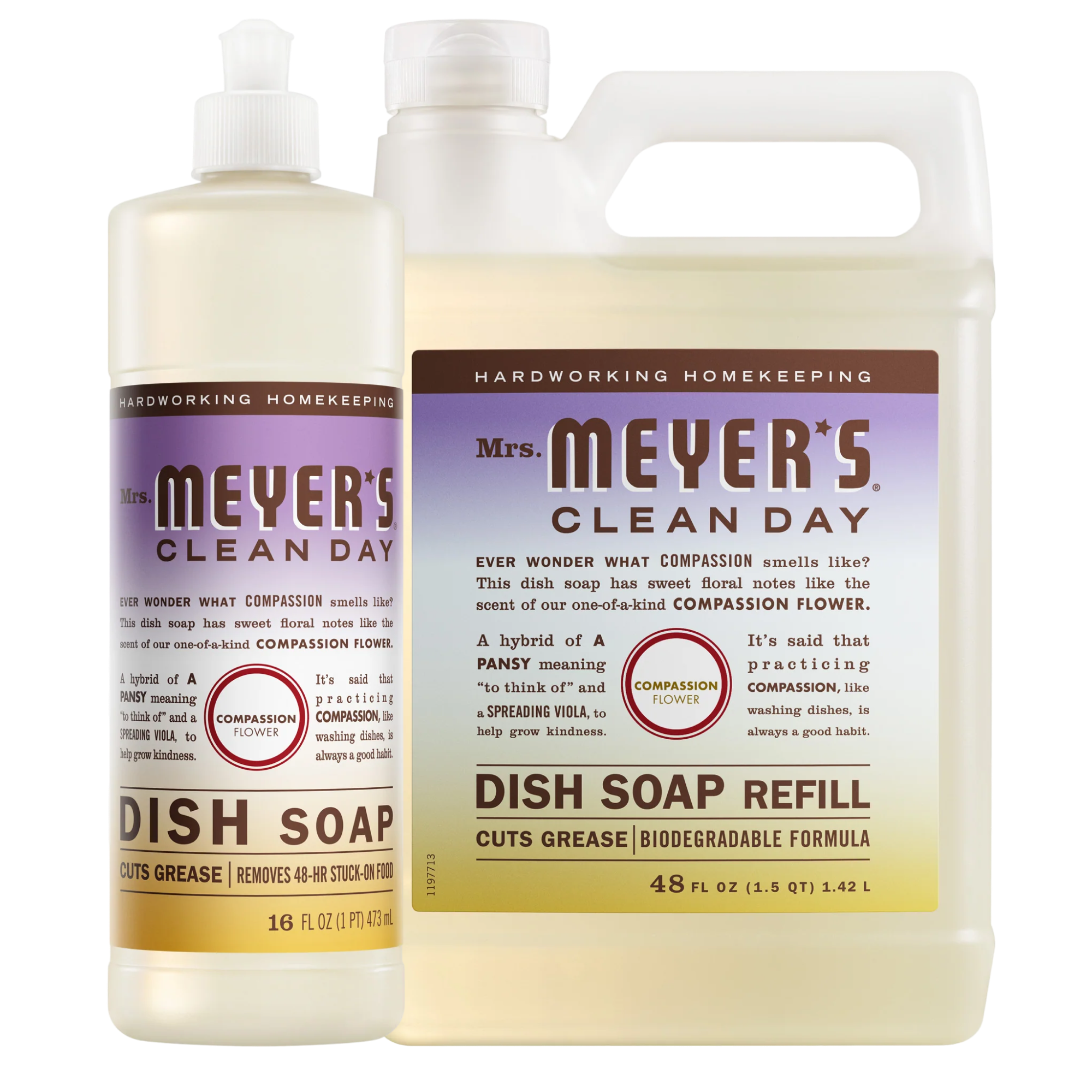 Mrs. Meyer's Compassion Flower Liquid Hand Soap & Refill Set
