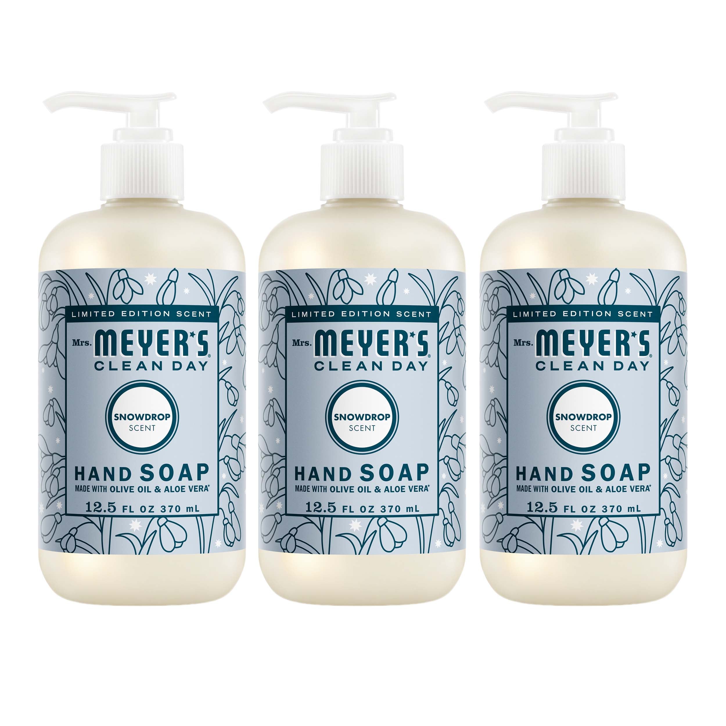 Mrs. Meyer's Snowdrop Liquid Hand Soap 3-count Bundle 