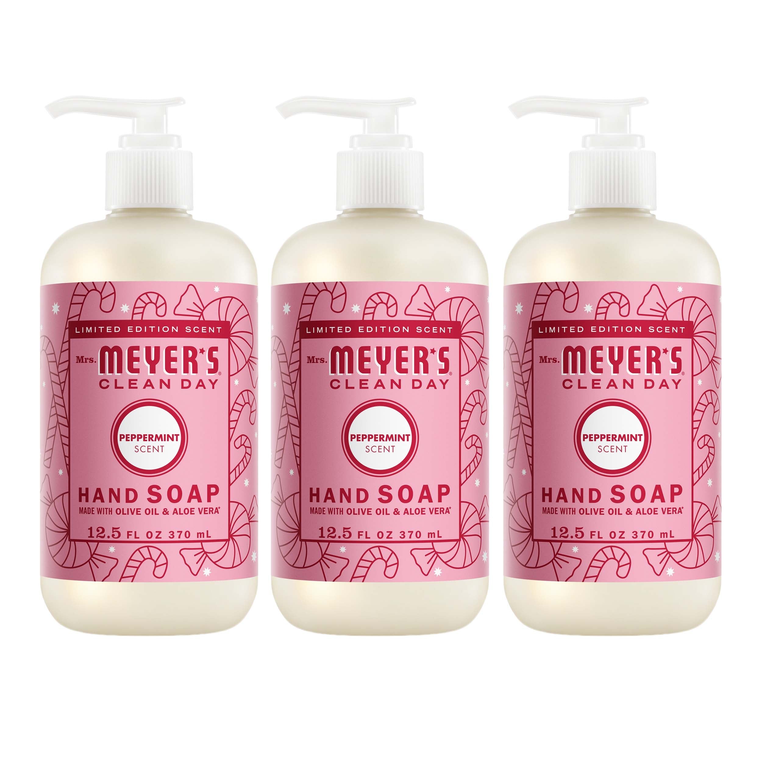 Mrs. Meyer's Peppermint Liquid Hand Soap 3-count Bundle 